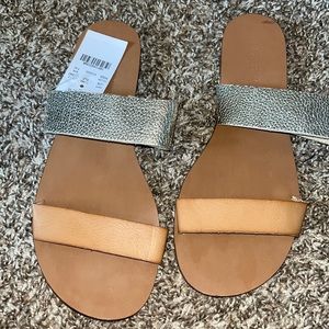 Jcrew metallic sandal